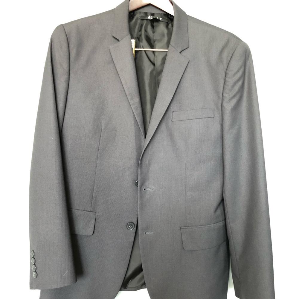 21 Men 38S Grey Stripped Blazer